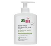 Sebamed Emulsione di lavaggio senza sapone Oliva 200 ml con erogatore, complesso di cura con olio d'oliva e pantenolo, pulizia senza sapone e cura della pelle per pelli sensibili e esigenti, per mani