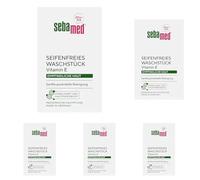 Sebamed seifenfreies Waschstück mit Vitamin E für empfindliche Haut für eine sanfte porentiefe Reinigung, 50 g cura del corpo (Confezione da 5)