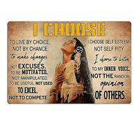 Sebary Targa in metallo vintage con scritta in lingua inglese "I Choose to change my self esteem!", divertente decorazione da parete in metallo, per cucina, bar, cucina, bagno, uomo, 20,3 x 30,5 cm