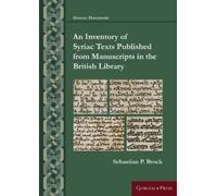 Sebastian Brock An Inventory of Syriac Texts Published from M (Copertina rigida)
