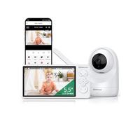 Sebikam Baby Monitor 2K/3MP con Camera e App, Schermo 5,5", Rilevamento Movimento e Suoni, WiFi, Zoom 4X, Batteria 4000mAh, PTZ 355°, Modalità VOX, Visione Notturna, Audio Bidirezionale, Temperatura
