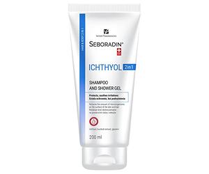 Seboradin ICHTHYOL 2 in 1 Shampoo Antiforfora e Gel, Pelle Atopica, 200 ml | con Ittiolo Bianco, Estratto di Radice di Bardana e Glicerina, proprietà antibatteriche, per pelle sensibile e capelli