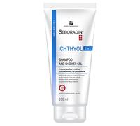 Seboradin ICHTHYOL 2 in 1 Shampoo Antiforfora e Gel per la Pelle Sensibile Atopica, Contiene Ittiolo Bianco, Estratto di Radice di Bardana e Glicerina, ha Proprietà Antibatteriche (200 ml)