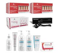 SEBORADIN Maria Red Set PRO - Derma Roller - Fiale Forte - Siero Fitocell - Siero Notturno - Scrub enzimatico - Shampoo - Balsamo Idratante - Crema Capillare - Integratore alimentare