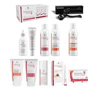 SEBORADIN Maria White Set PRO - Derma Roller - Scrub Professionale - Siero Fito Cell - Shampoo x2 - Maschera - Attivatore Sopracciglio Ciglia - Maschera Rivitalizzante - Balsamo - Vitamine