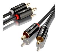 SEBSON Cavo Audio RCA 10m, 2 Maschio a 2 Maschio, Rosso e Bianco - Connettori per Impianti Stereo, Amplificatori, Home Cinema e Sistemi HiFi