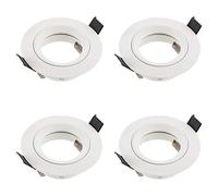 SEBSON Faretto da Incasso incl. Portalampada GU10 - Foro di Montaggio ø65mm (min. 60mm, max. 70mm) - Faretti da Soffitto Bianco ø80x24mm - Set di 4
