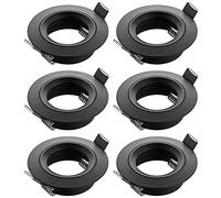 SEBSON Faretto da Incasso incl. Portalampada GU10 - Foro di Montaggio ø65mm (min. 60mm, max. 70mm) - Faretti da Soffitto Nero ø80x24mm - Set di 6