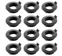 SEBSON Faretto da Incasso incl. Portalampada GU10 - Foro di Montaggio ø65mm (min. 60mm, max. 70mm) - Faretti da Soffitto Nero ø80x24mm - Set di 12