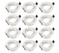 SEBSON Faretto da Incasso incl. Portalampada GU10 - Foro di Montaggio ø75mm (min. 73mm, max. 77mm) - Faretti da Soffitto Orientabile ø84mm - Set di 12