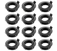 SEBSON Faretto da Incasso incl. Portalampada GU10 - Foro di Montaggio ø75mm (min. 73mm, max. 77mm) - Faretti da Soffitto Orientabile ø84mm - Set di 12