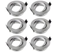 SEBSON Faretto da Incasso incl. Portalampada GU10 - Foro di Montaggio ø75mm (min. 73mm, max. 77mm) - Faretti da Soffitto Orientabile ø84mm - Set di 6