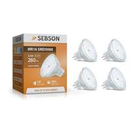 SEBSON Lampadina LED MR16 3,5W - Set da 4-280lm, Bianca Calda 2900K