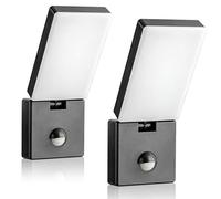 SEBSON LED Applique da Esterno con Sensore di Movimento IP65-2 Pezzi - Lampada da Parete Orientabile Antracite 15W 900lm Bianco Freddo 5800K - Luce Esterna con Sensore 9m/140°