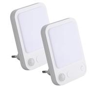 SEBSON Luce Notturna LED con Rilevatore di Movimento - Set da 2 - Sensore Crepuscolare, Dimmerabile, Programmabile - Sensore a Infrarossi 3m/120°