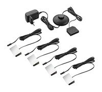 SEBSON® Luci LED Vetrina - Illuminazione a Mensole in Vetro per Vetrinetta, Armadio, Scaffale - Set di 4 Clips LED Bianco Caldo incl. Alimentatore 12V con Interruttore