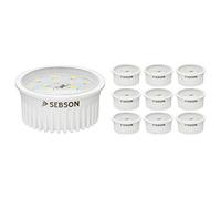 SEBSON Modulo LED 5W Extra Piatto ø50x26mm - Set da 10 - Bianca Calda 3000K | 400lm, Non Dimmerabile - Sostituisce Lampada GU10 MR16 - Lampadina per Faretti da Incasso 230V