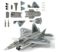 SEBUNAS 1:72 Scala F-22 Raptor Jet Modello di Costruzione Rapida Kit Aereo Giocattolo Militare in Plastica F22 Modello di Aeromobile con Supporto Regalo per Bambini (22 Pezzi)