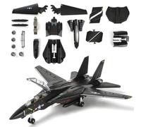 SEBUNAS F-14 Tomcat, kit di montaggio rapido in scala 1:72 (nero), aereo militare F14 in plastica, modello di aereo di montaggio con supporto, regalo per adulti (36 pezzi)