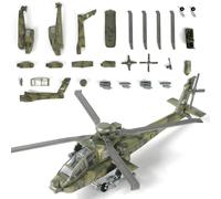 SEBUNAS Kit di montaggio rapido per elicottero AH-64 Apache in scala 1:72, modello di elicottero in plastica Modellino di elicottero militare giocattolo da montare, regalo per bambini (25 pezzi)