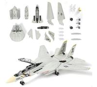 SEBUNAS Kit modello di aereo da caccia F-14 Tomcat in scala 1:72, modello di aereo giocattolo militare F-14 in plastica con supporto (36 pezzi)