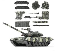 SEBUNAS Modellino di carro armato militare T-90 in scala 1/72, kit di modellismo per veicoli corazzati russi T90, modello di costruzione principale per adulti e bambini (12 pezzi)