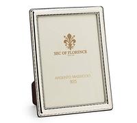 SEC OF FLORENCE 13x18 Cornice portafoto in Argento Sterling 925 marchiato con Retro in Legno di Mogano 7371/13x18
