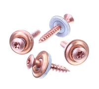 SECCARO 100 viti per spengler, 4,5 x 30 mm, rame in acciaio inox A2, rondella di tenuta EPDM 15 mm, TX/esagono incassato, rotonde