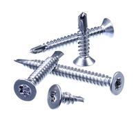 SECCARO Confezione da 100 viti per lamiera con testa svasata 4,8 x 70 mm, in acciaio inox A4, punta per foratura, ISO 15482/DIN 7504, TX/esagono incassato