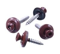 SECCARO Confezione da 75 viti idrauliche 4,5 x 65 mm, RAL 3009 rosso ossido, acciaio inossidabile A2, rondelle di tenuta EPDM 15 mm, TX/esagono incassato