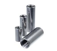 SECCARO Manicotti filettati M8 x 40 mm, acciaio inox V2A VA A2, versione rotonda, filettatura interna continua, 20 pezzi