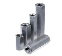 SECCARO Manicotto filettato M8 x 30 mm, acciaio inox V2A VA A2, esagonale, filettatura interna continua, 20 pezzi