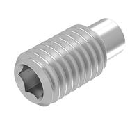 SECCARO Perni filettati con esagono incassato e perno M4 x 8 mm, in acciaio inox V2A VA A2, DIN 915/ISO 4028, 20 pezzi