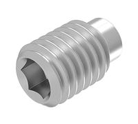 SECCARO Perni filettati con esagono incassato e perno M5 x 6 mm, in acciaio inox V2A VA A2, DIN 915/ISO 4028, 20 pezzi