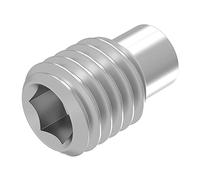 SECCARO Perni filettati con esagono incassato e perno M5 x 8 mm, in acciaio inox V2A VA A2, DIN 915/ISO 4028, 20 pezzi