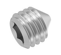 SECCARO Perni filettati con punta M4 x 5 mm, in acciaio inox V2A VA A2, DIN 914/ISO 4027, esagonali, 20 pezzi