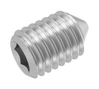 SECCARO Perni filettati con punta M4 x 6 mm, in acciaio inox V2A VA A2, DIN 914/ISO 4027, esagonali, 20 pezzi