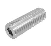 SECCARO Perni filettati con taglio ad anello, M4 x 12 mm, in acciaio inox V2A VA A2, DIN 916/ISO 4029, esagonali, 20 pezzi