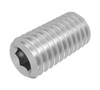 SECCARO Perni filettati con taglio ad anello, M6 x 12 mm, in acciaio inox V2A VA A2, DIN 916/ISO 4029, esagonali, 20 pezzi