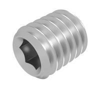 SECCARO Perni filettati con taglio ad anello, M6 x 8 mm, in acciaio inox V2A VA A2, DIN 916/ISO 4029, esagonali, 20 pezzi