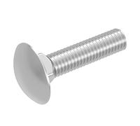 SECCARO Vite a testa tonda piatta con inserto quadrato, filettatura completa, M8 x 35 mm, in acciaio inox V2A VA A2, DIN 603/ISO 8677, 20 pezzi