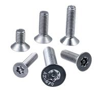SECCARO Viti a testa svasata di sicurezza con pin M4 x 10 mm, in acciaio inox V2A VA A2, DIN 7991/ISO 10642, a esagono incassato (TX), filettatura completa, 20 pezzi