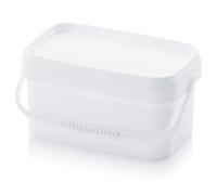 Secchi 2,6l Rettangolare Con Coperchio & Ferro 2,5 Litro Bianco 2l 2,5l Gastro