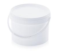 Secchi 4,5l Rotondo Con Coperchio E Orginalitaetsverschluss 4,5 Litro Bianco 4l