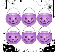 Secchielli di Halloween | 6 Pezzi Secchio di Caramelle di Halloween Contenitore | Barattoli di Stoccaggio Decorativi per Eventi Raduni Quartiere Scuola Presepe