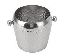 Secchielli per il ghiaccio in acciaio inossidabile da 1 litro per feste, secchielli per champagne isolati sotto vuoto a doppia parete, contenitore per ghiaccio per cocktail bar, (Sliver)
