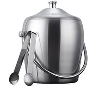 Secchielli per Il Ghiaccio in Acciaio Inox a Doppia Parete e isolati con Coperchio e pinze, Ideali per Raffreddare Birra, Champagne e Vino