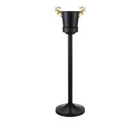 Secchielli per il ghiaccio Secchiello for ghiaccio nero con supporto, contenitore for cubetti di in acciaio inossidabile for vino, birra, KTV, club, bar, barbecue, feste, matrimoni(Piccolo)