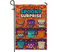 Secchiello a tema Halloween Trick-or-Treats, bandiera da giardino, 30,5 x 45,7 cm