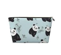 Secchiello con pieno di ciliegie borsa cosmetica in pelle - Borsa da viaggio portatile di grande capacità, adatta per uso quotidiano e in viaggio, Panda Bear Cartoon, Taglia unica